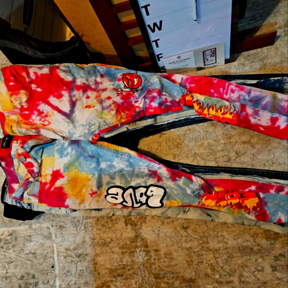 Mens tye dye jeans